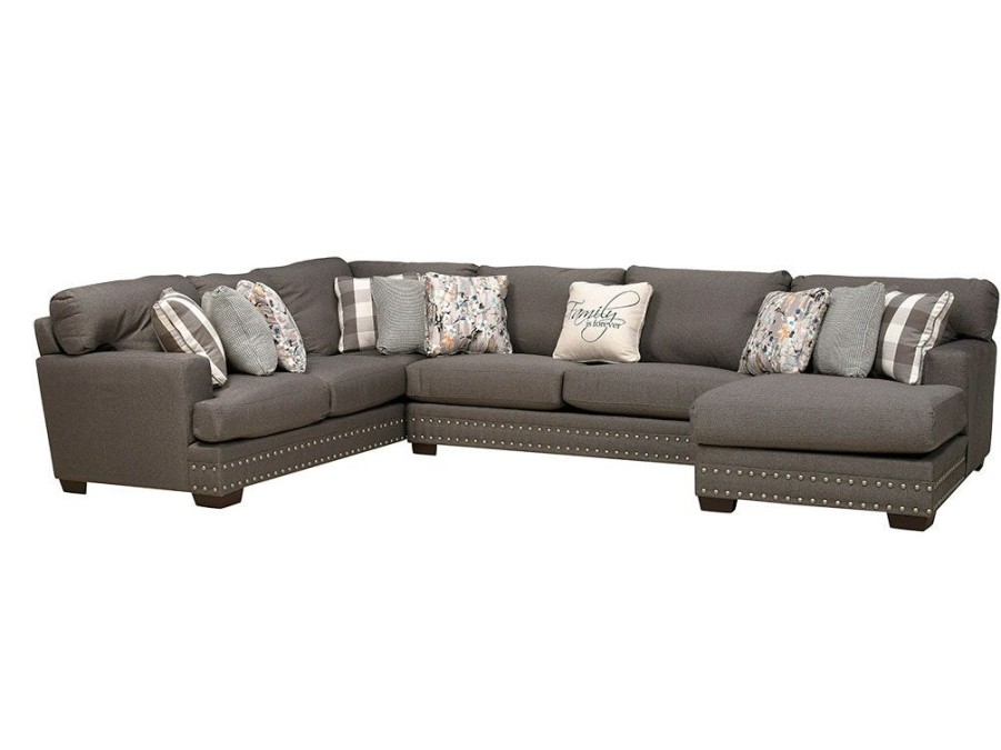 Living Room * | Cut Price Jackson Furniture Crawford Metal 3 Piece Sectional Lsf Section, Rsf Chaise, Armless Sofa H5473 1561-58 At Woodstock Furniture & Mattress Outlet