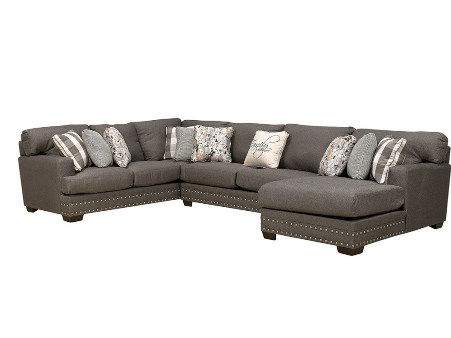 Living Room * | Cut Price Jackson Furniture Crawford Metal 3 Piece Sectional Lsf Section, Rsf Chaise, Armless Sofa H5473 1561-58 At Woodstock Furniture & Mattress Outlet