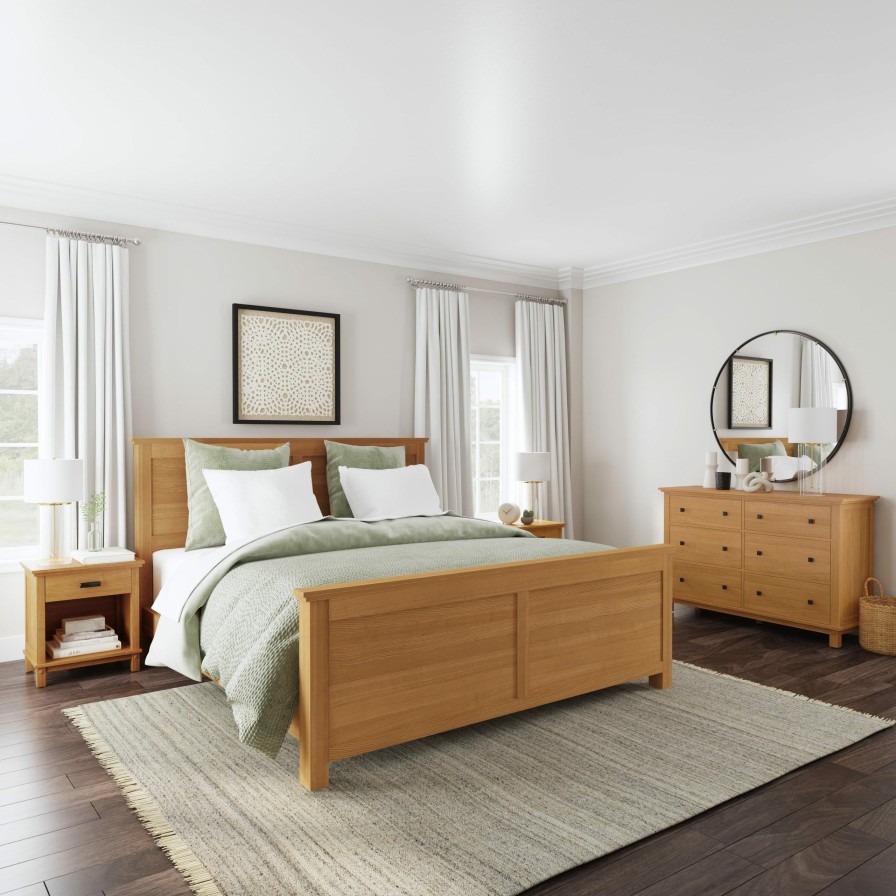 Bedroom * | Featured Homestyles Oak Park King Bed, Two Nightstands And Dresser 5910-6022C At Woodstock Furniture & Mattress Outlet