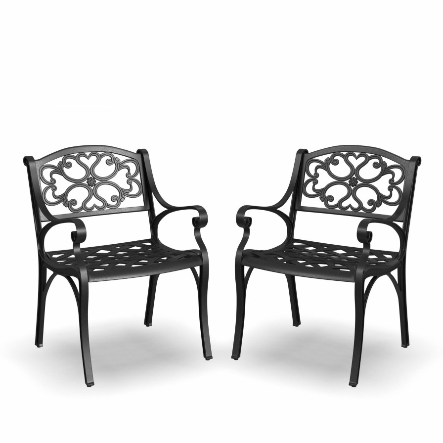 Outdoor Furniture * | Cheap Homestyles Sanibel Black Outdoor Arm Chair (Set Of 2) 6654-80 At Woodstock Furniture & Mattress Outlet