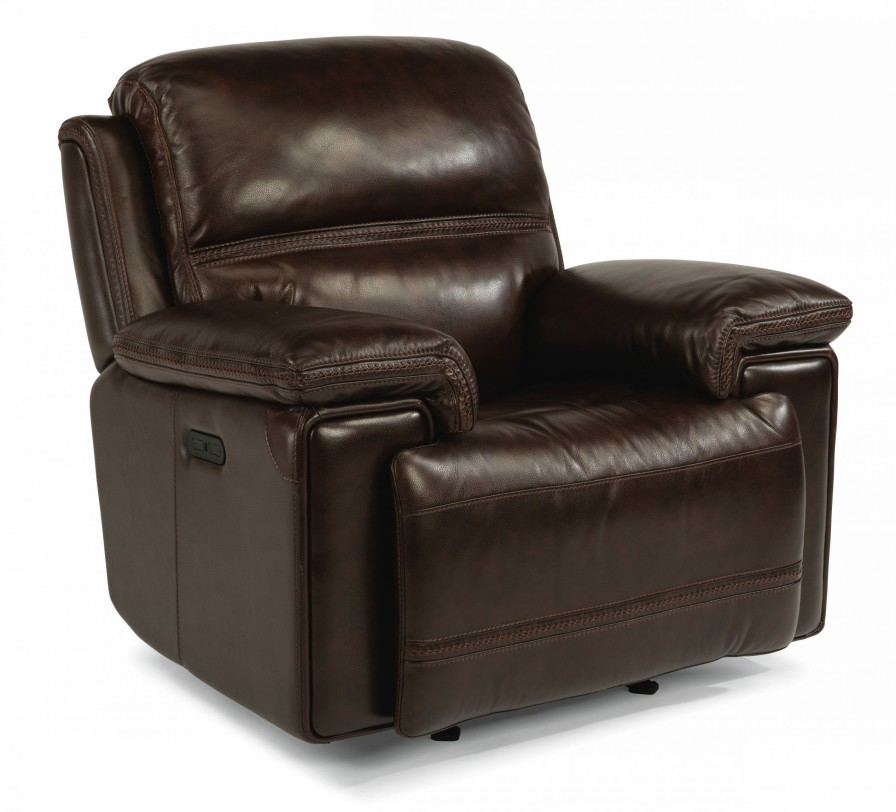 Living Room * | Online Discount Flexsteel Fenwick Dark Brown Gliding Power Recliner With Power Headrest By Flexsteel 1659-54Ph At Woodstock Furniture & Mattress Outlet