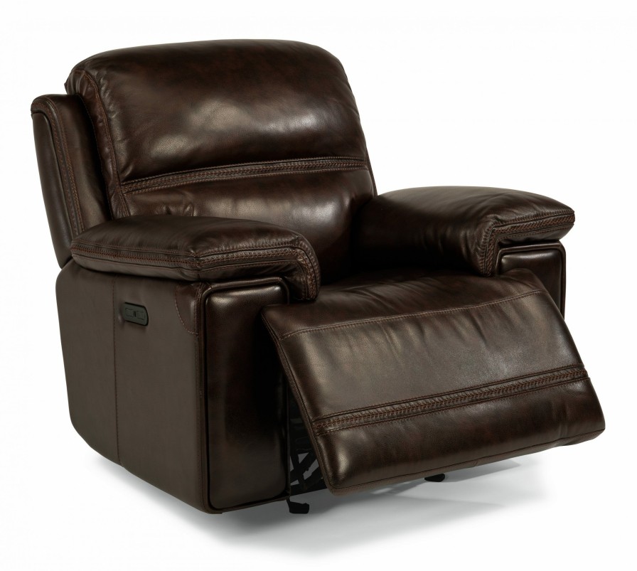 Living Room * | Online Discount Flexsteel Fenwick Dark Brown Gliding Power Recliner With Power Headrest By Flexsteel 1659-54Ph At Woodstock Furniture & Mattress Outlet