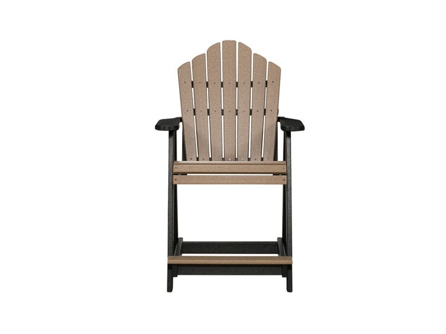 Outdoor Furniture * | Online Store Tru180 Scallop Back Black/ Weather Wood Outdoor Counter Height Chair Cpa001-C-S Bw At Woodstock Furniture & Mattress Outlet