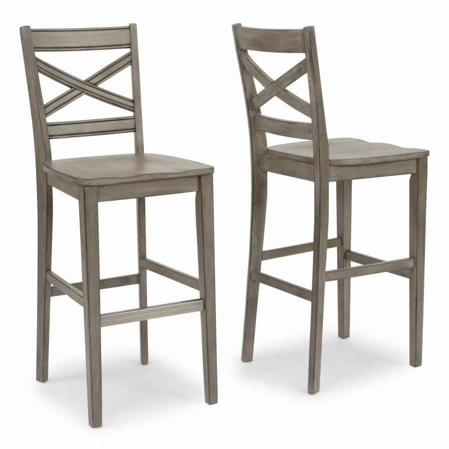 Dining Room * | Wholesale Homestyles Mountain Lodge Gray Bar Stool 5525-88 At Woodstock Furniture & Mattress Outlet