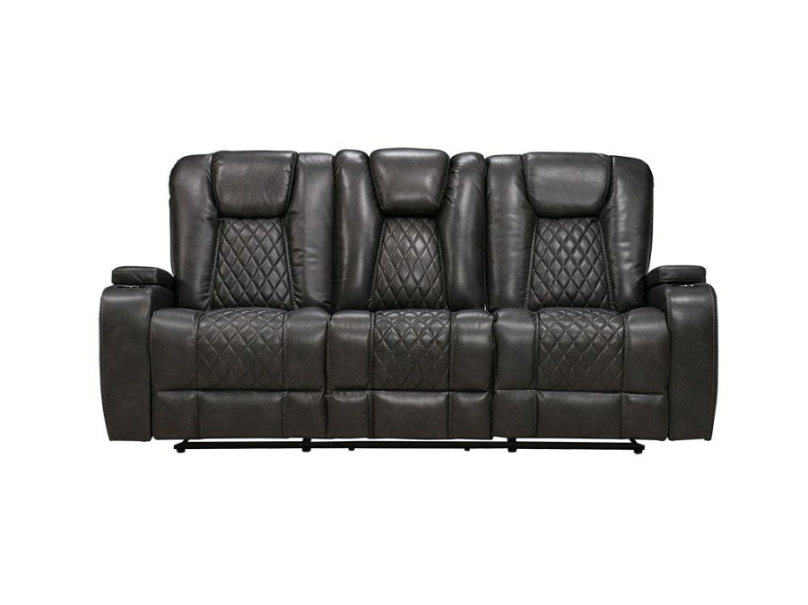 Living Room * | Low Price Man Wah Steel Reclining Sofa With Drop Down Center Console S70116M-L3-2M-T-L 30509-2# At Woodstock Furniture & Mattress Outlet