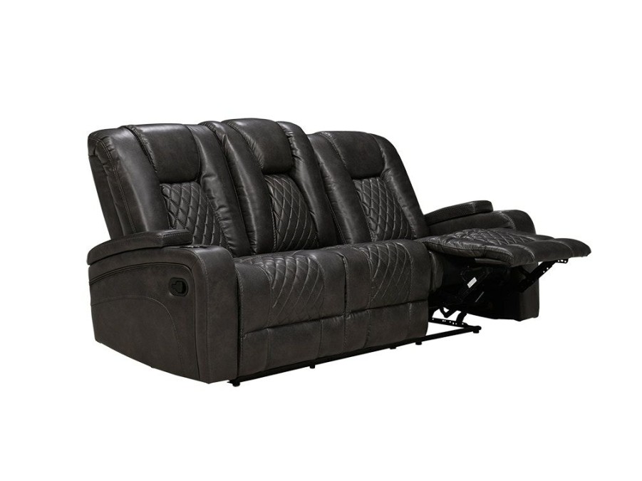 Living Room * | Low Price Man Wah Steel Reclining Sofa With Drop Down Center Console S70116M-L3-2M-T-L 30509-2# At Woodstock Furniture & Mattress Outlet