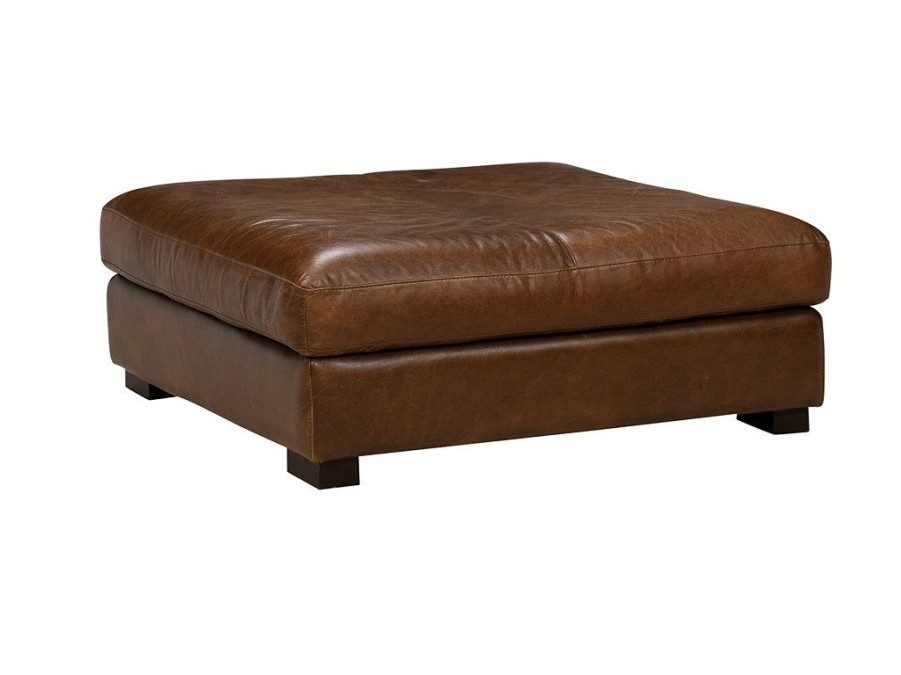 Living Room * | Quick Delivery Soft Line America Splendor Chestnut Leather Ottoman 7003-020A87 At Woodstock Furniture & Mattress Outlet