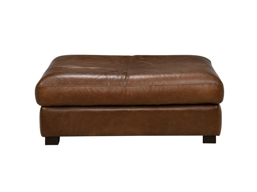 Living Room * | Quick Delivery Soft Line America Splendor Chestnut Leather Ottoman 7003-020A87 At Woodstock Furniture & Mattress Outlet