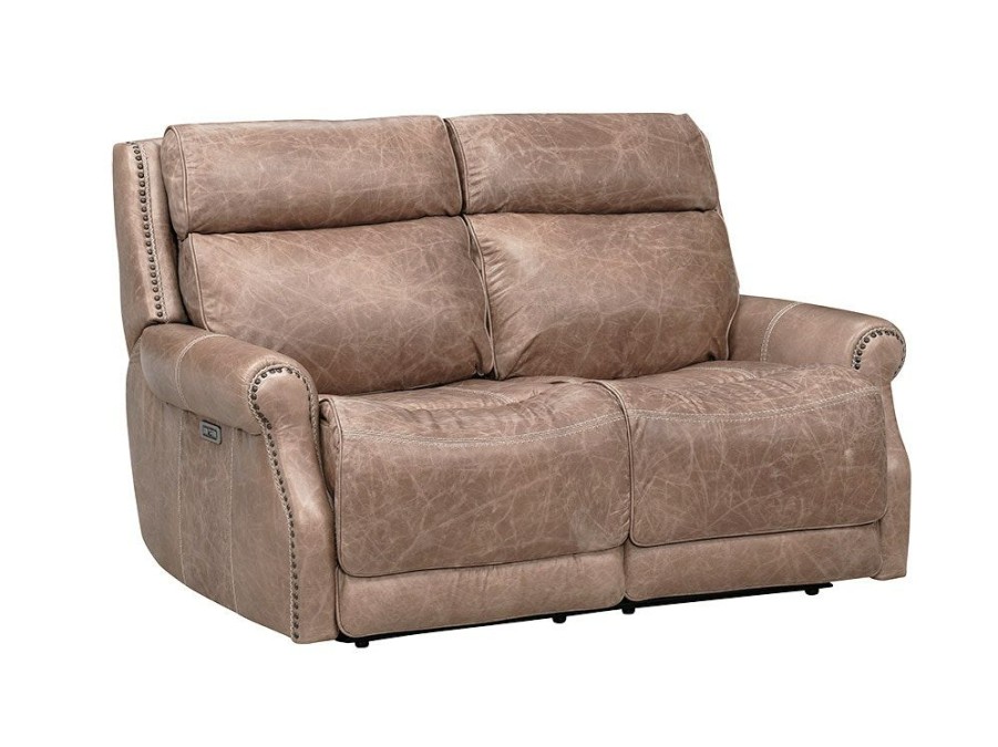 Living Room * | Exquisite Gifts Simon Li Vesuvius Taupe 100% Top Grain Leather Power Reclining Loveseat M204-328-00-Vs0E-01 At Woodstock Furniture & Mattress Outlet