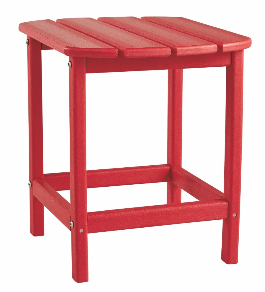 Living Room * | Featured Signature Design By Ashley Sundown Treasure Red Adirondack Outdoor End Table P013-703 At Woodstock Furniture & Mattress Outlet