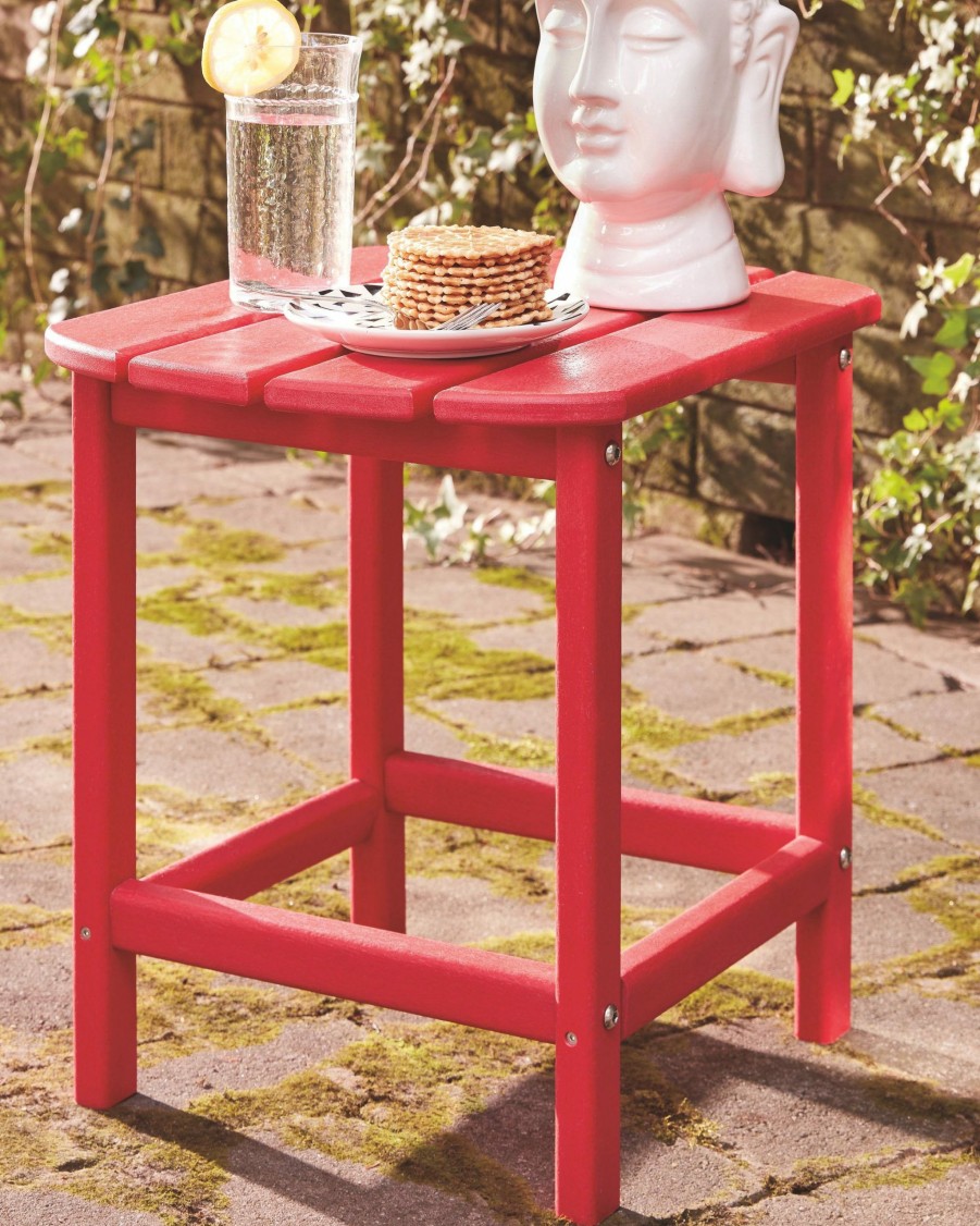 Living Room * | Featured Signature Design By Ashley Sundown Treasure Red Adirondack Outdoor End Table P013-703 At Woodstock Furniture & Mattress Outlet