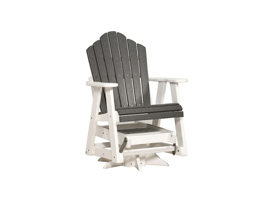 Outdoor Furniture * | Online Discount Tru180 Scallop Back White Slate Outdoor Swivel Glider Glsw02-S Ws At Woodstock Furniture & Mattress Outlet