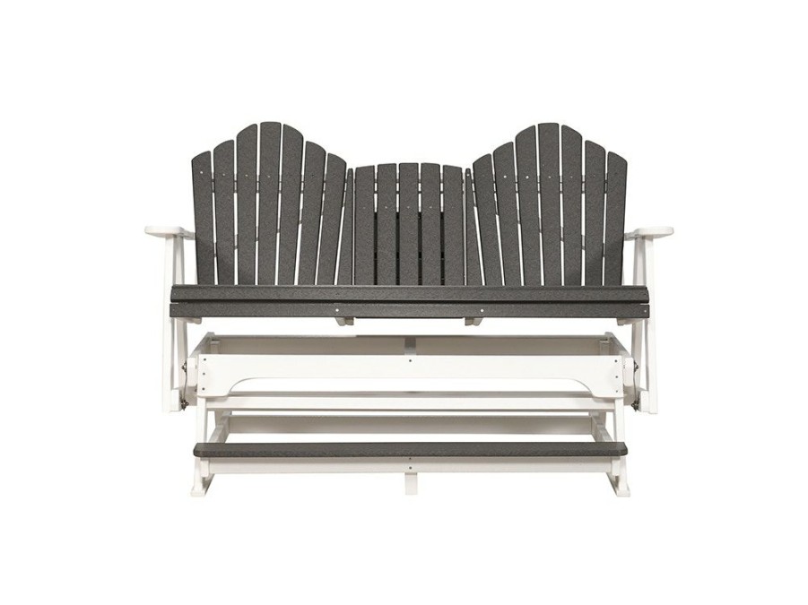 Outdoor Furniture * | Best Price Tru180 Scallop Back White/Slate Outdoor Counter Height Console Glider Gl0005-C-S Ws At Woodstock Furniture & Mattress Outlet