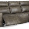 Living Room * | Cheap Signature Design By Ashley Game Plan Concrete Leather Power Reclining Sofa U1520515 At Woodstock Furniture & Mattress Outlet