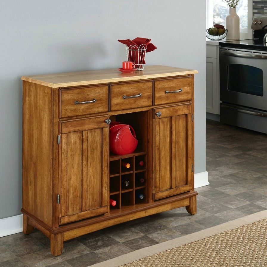 Dining Room * | Top Sellers Homestyles Buffet Of Buffets Cottage Oak/Natural Server 5100-0061 At Woodstock Furniture & Mattress Outlet