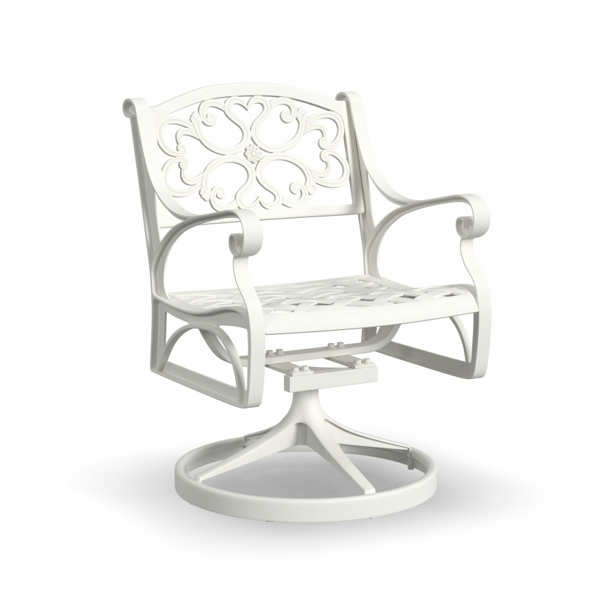 Outdoor Furniture * | Sale Online Homestyles Sanibel White Outdoor Swivel Rocking Chair 6652-53 At Woodstock Furniture & Mattress Outlet