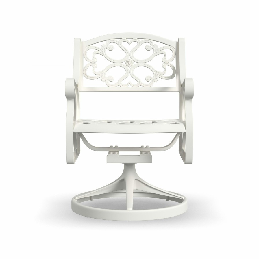 Outdoor Furniture * | Sale Online Homestyles Sanibel White Outdoor Swivel Rocking Chair 6652-53 At Woodstock Furniture & Mattress Outlet