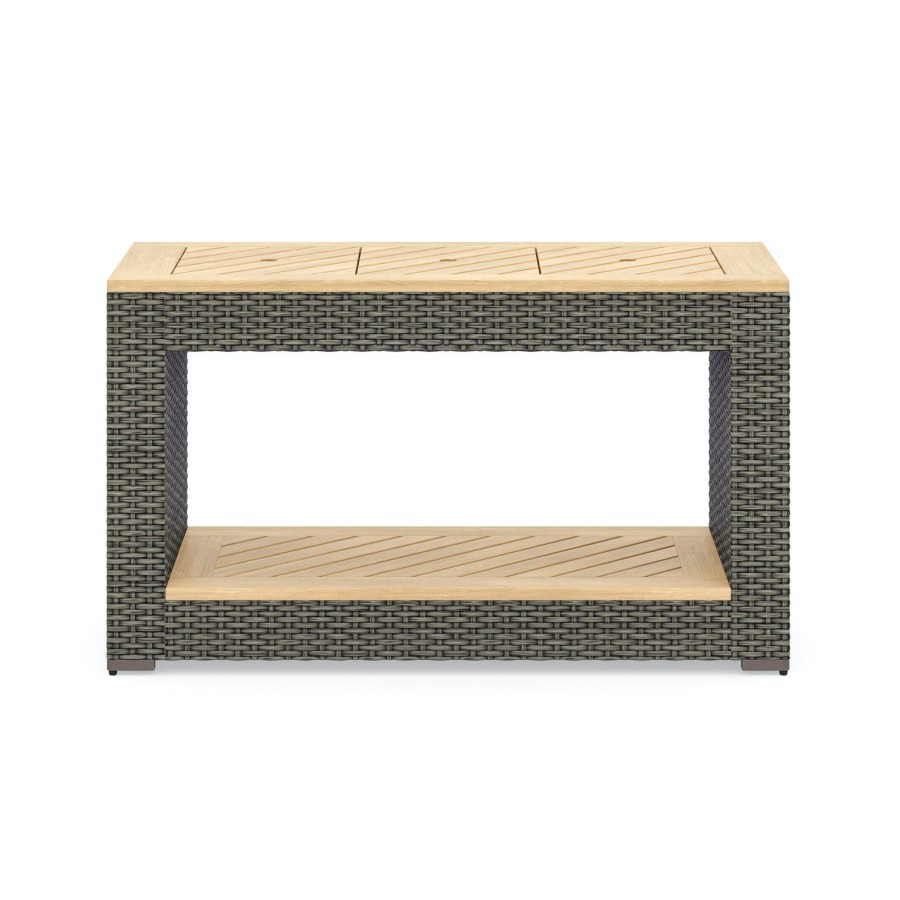 Outdoor Furniture * | Top Sell Homestyles Boca Raton Brown Outdoor Sofa Table 6801-22 At Woodstock Furniture & Mattress Outlet