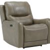 Living Room * | Best Quality Signature Design By Ashley Galahad Sandstone Leather Power Recliner 6610206 At Woodstock Furniture & Mattress Outlet