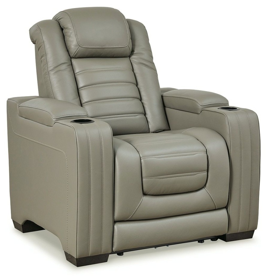 Living Room * | Best Price Signature Design By Ashley Backtrack Gray Power Recliner By Signature Design By Ashley U2800513 At Woodstock Furniture & Mattress Outlet