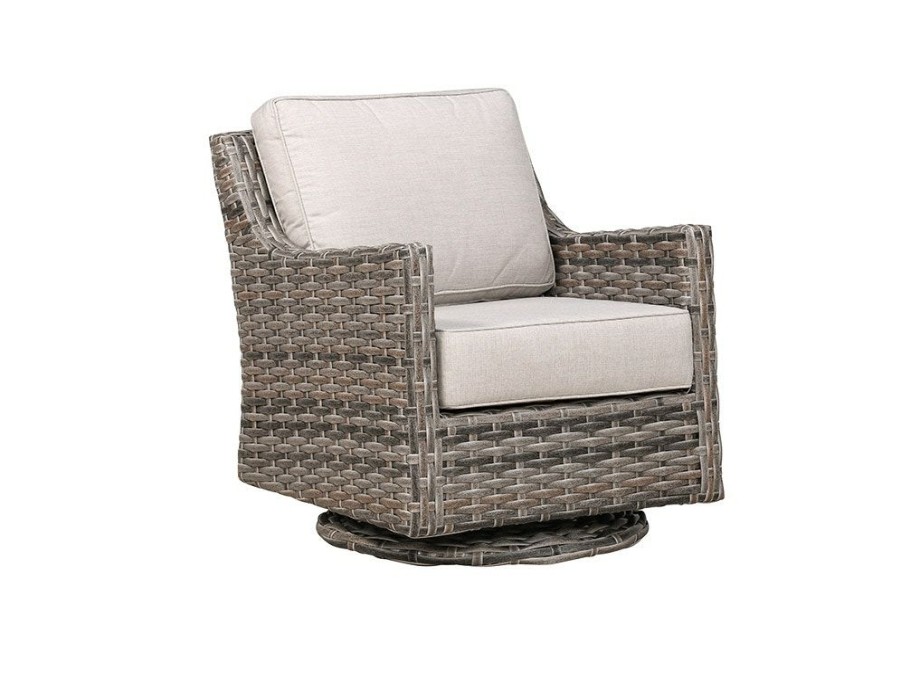 Outdoor Furniture * | Online Store Erwin & Sons Cast Silver Outdoor Swivel Glider Chair Es5123B-Sgc-Sglider At Woodstock Furniture & Mattress Outlet