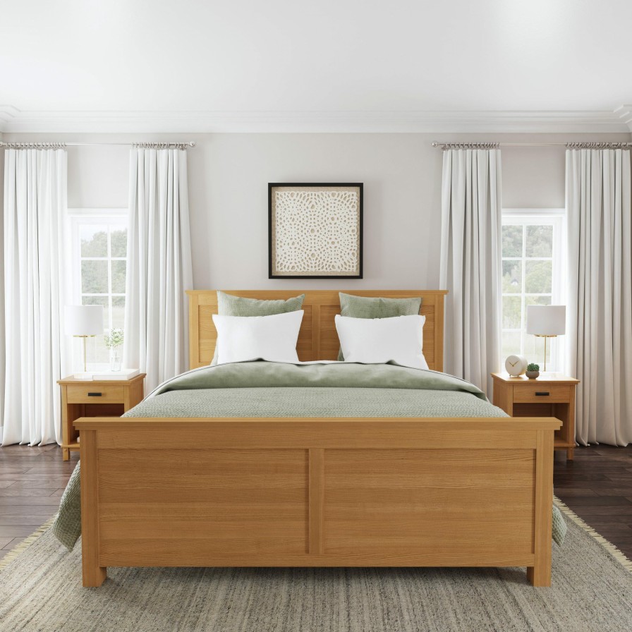 Bedroom * | Best Price Homestyles Oak Park King Bed And Two Nightstands 5910-6015C At Woodstock Furniture & Mattress Outlet