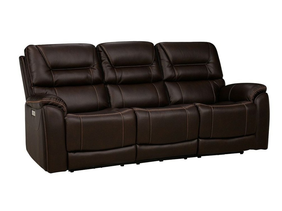 Living Room * | New Woodstock Select Drake Walnut Triple Power 3Rr Sofa W/ Headrest & Lumbar H634-1-3Pzg-F382 At Woodstock Furniture & Mattress Outlet