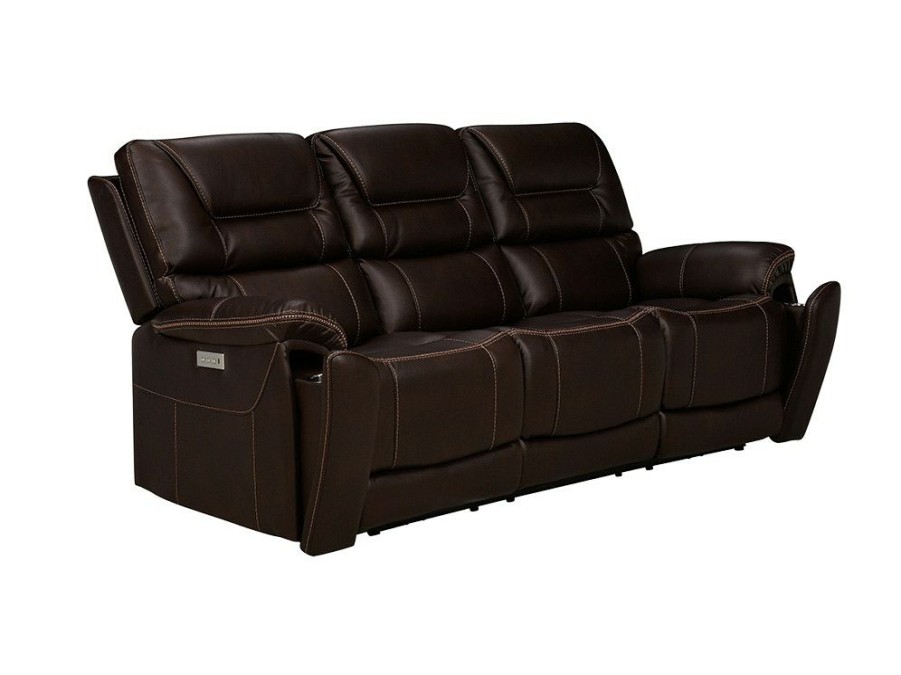 Living Room * | New Woodstock Select Drake Walnut Triple Power 3Rr Sofa W/ Headrest & Lumbar H634-1-3Pzg-F382 At Woodstock Furniture & Mattress Outlet