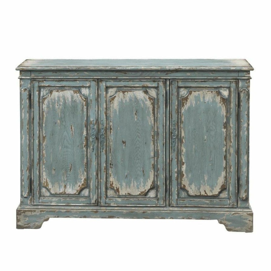 Living Room * | Online Store Coast2Coast Home Cabot Blue 3 Door Credenza 40201 At Woodstock Furniture & Mattress Outlet