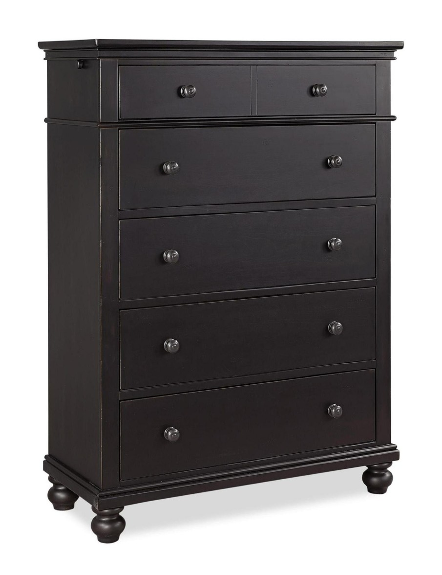 Bedroom * | Online Sales Aspenhome Oxford Black 5 Drawer Chest I07-456-Blk At Woodstock Furniture & Mattress Outlet