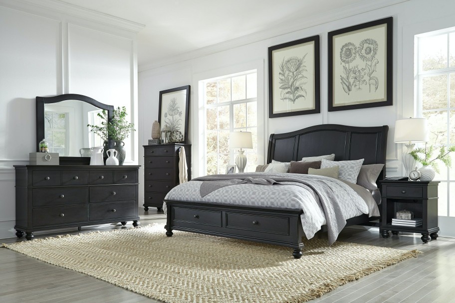 Bedroom * | Online Sales Aspenhome Oxford Black 5 Drawer Chest I07-456-Blk At Woodstock Furniture & Mattress Outlet