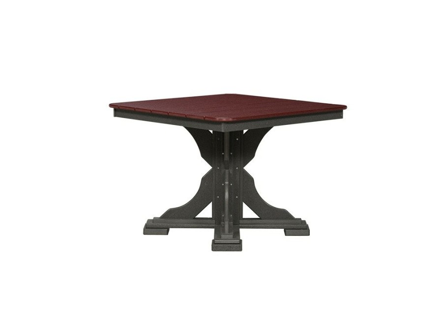 Outdoor Furniture * | Hot Selling Tru180 Outdoor Slate/Cherrywood 40 Square Pedestal Table Tsq040-D Sc At Woodstock Furniture & Mattress Outlet