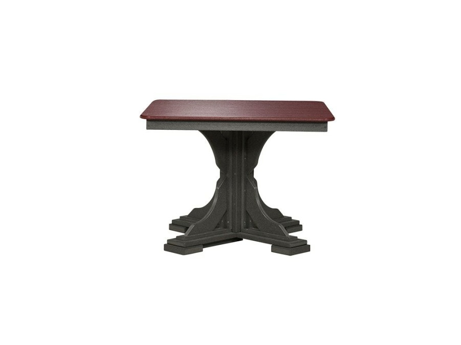 Outdoor Furniture * | Hot Selling Tru180 Outdoor Slate/Cherrywood 40 Square Pedestal Table Tsq040-D Sc At Woodstock Furniture & Mattress Outlet