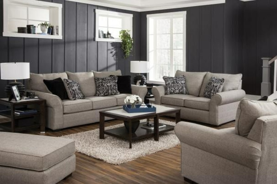 Living Room * | Best Price Jackson Furniture Maddox Fossil Sofa 415203-Fossil At Woodstock Furniture & Mattress Outlet