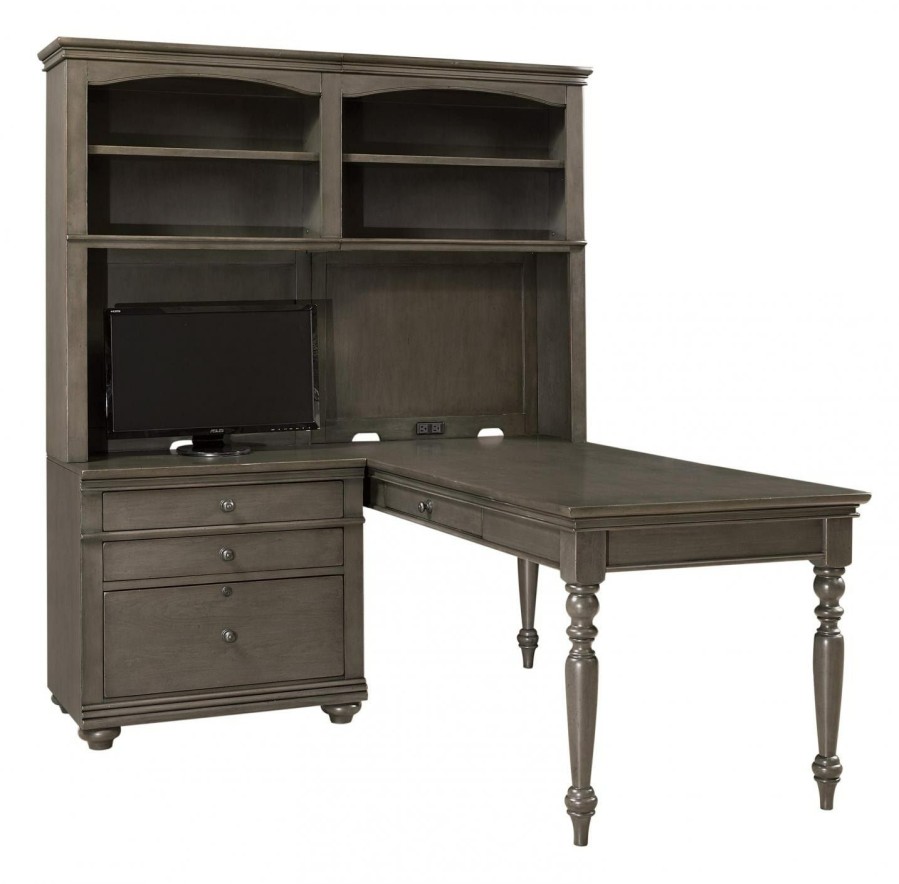 Home Office * | Top Sellers Aspenhome Oxford Peppercorn Mod Lf Open Hutch I07-385L-Pep At Woodstock Furniture & Mattress Outlet