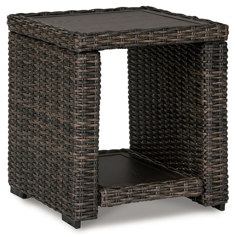 Outdoor Furniture * | Tendy Style Signature Design By Ashley Grasson Lane Outdoor Square End Table P783-702 At Woodstock Furniture & Mattress Outlet