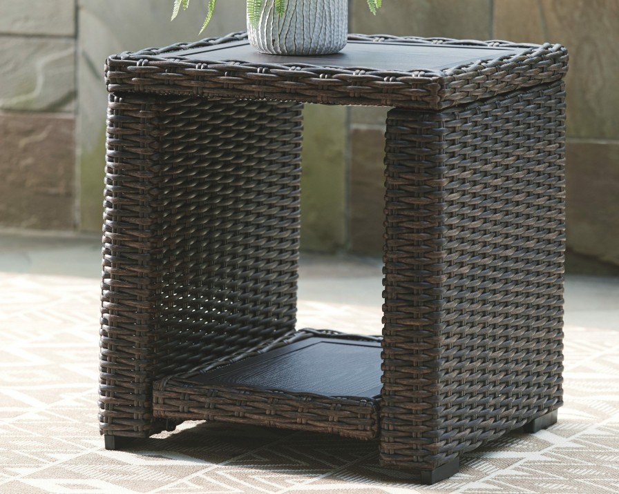 Outdoor Furniture * | Tendy Style Signature Design By Ashley Grasson Lane Outdoor Square End Table P783-702 At Woodstock Furniture & Mattress Outlet