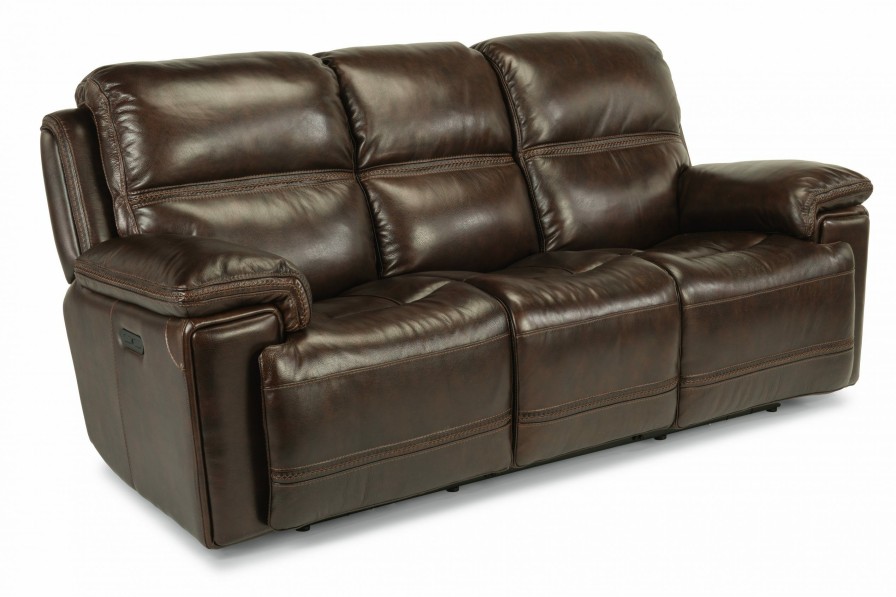 Living Room * | Good Quality Flexsteel Fenwick Dark Brown Power Reclining Sofa With Power Headrests 1659-62Ph At Woodstock Furniture & Mattress Outlet