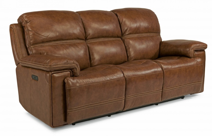 Living Room * | Good Quality Flexsteel Fenwick Dark Brown Power Reclining Sofa With Power Headrests 1659-62Ph At Woodstock Furniture & Mattress Outlet