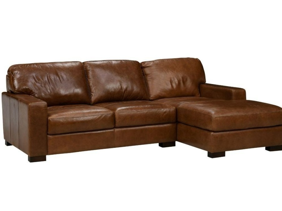 Living Room * | Latest Soft Line America Splendor Chestnut Leather 2 Piece Chofa Sectional With Raf Chaise 7003 At Woodstock Furniture & Mattress Outlet