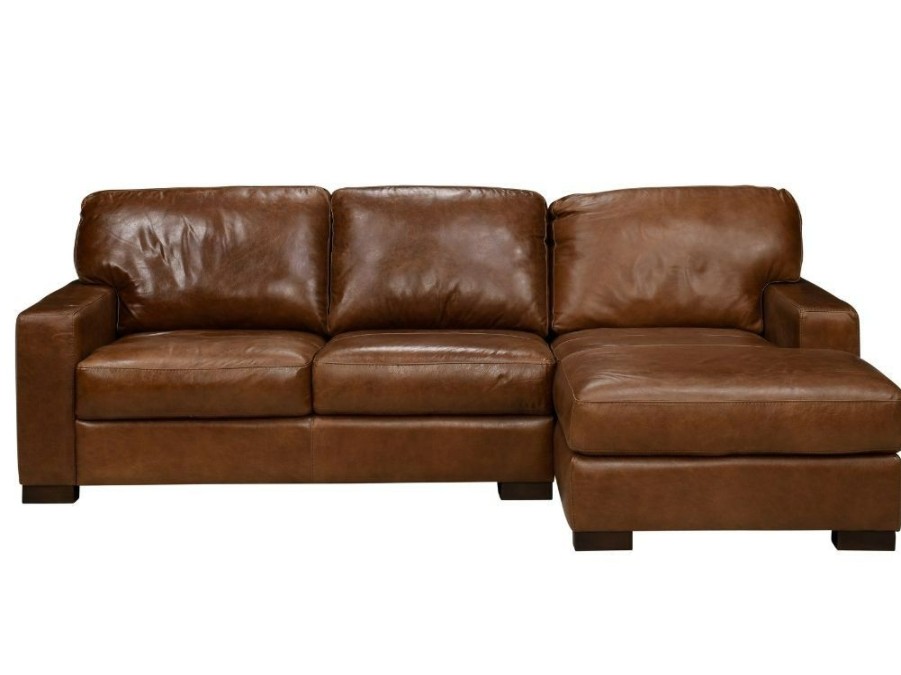 Living Room * | Latest Soft Line America Splendor Chestnut Leather 2 Piece Chofa Sectional With Raf Chaise 7003 At Woodstock Furniture & Mattress Outlet