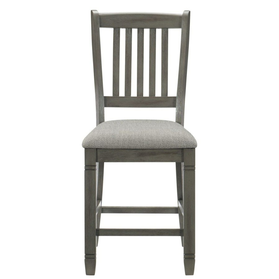 Dining Room * | Sale Online Homelegance Granby Antique Gray Counter Height Chair 5627Gy-24 At Woodstock Furniture & Mattress Outlet