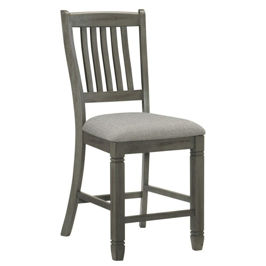 Dining Room * | Sale Online Homelegance Granby Antique Gray Counter Height Chair 5627Gy-24 At Woodstock Furniture & Mattress Outlet