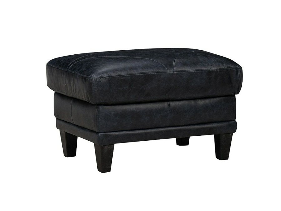 Living Room * | Online Sales Luke Leather Anya Navy Leather Ottoman Anya-O 3513 At Woodstock Furniture & Mattress Outlet