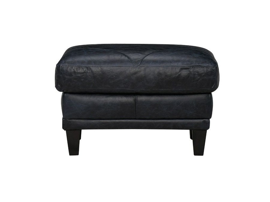 Living Room * | Online Sales Luke Leather Anya Navy Leather Ottoman Anya-O 3513 At Woodstock Furniture & Mattress Outlet