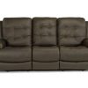 Living Room * | Gift Selection Flexsteel Wicklow Dark Brown Leather Power Reclining Sofa With Power Headrests 1681-62Ph 326-70 At Woodstock Furniture & Mattress Outlet