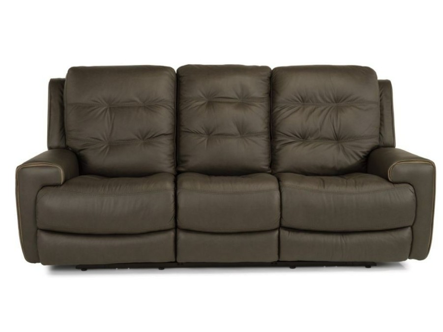 Living Room * | Gift Selection Flexsteel Wicklow Dark Brown Leather Power Reclining Sofa With Power Headrests 1681-62Ph 326-70 At Woodstock Furniture & Mattress Outlet