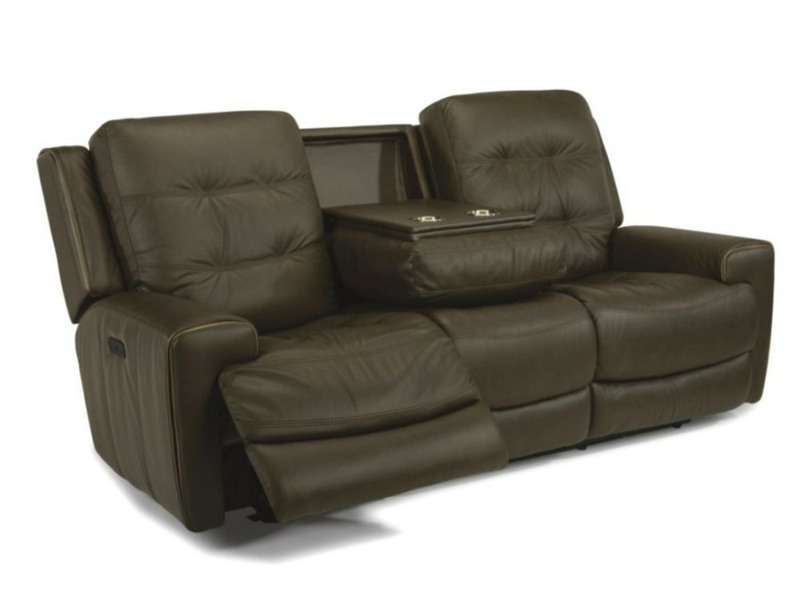 Living Room * | Gift Selection Flexsteel Wicklow Dark Brown Leather Power Reclining Sofa With Power Headrests 1681-62Ph 326-70 At Woodstock Furniture & Mattress Outlet