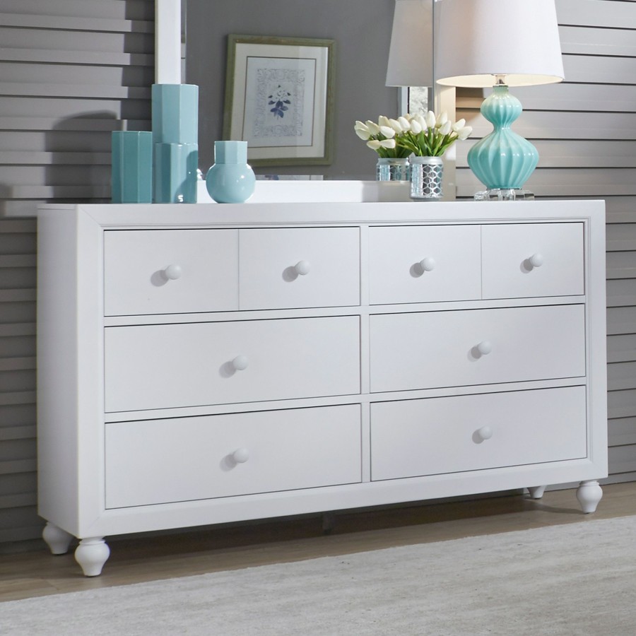 Bedroom * | Featured Liberty Furniture Cottage View White 6 Drawer Dresser 523-Br30 At Woodstock Furniture & Mattress Outlet