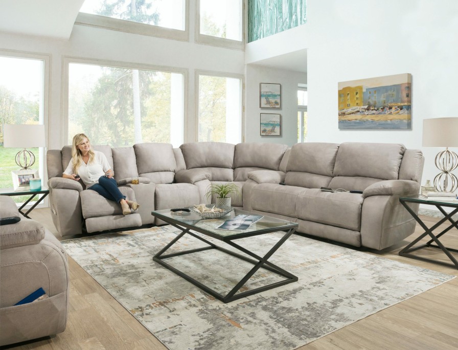 Living Room * | Featured Homestretch Nickel Chair-And-A-Half Power Recliner 187-17-17 At Woodstock Furniture & Mattress Outlet